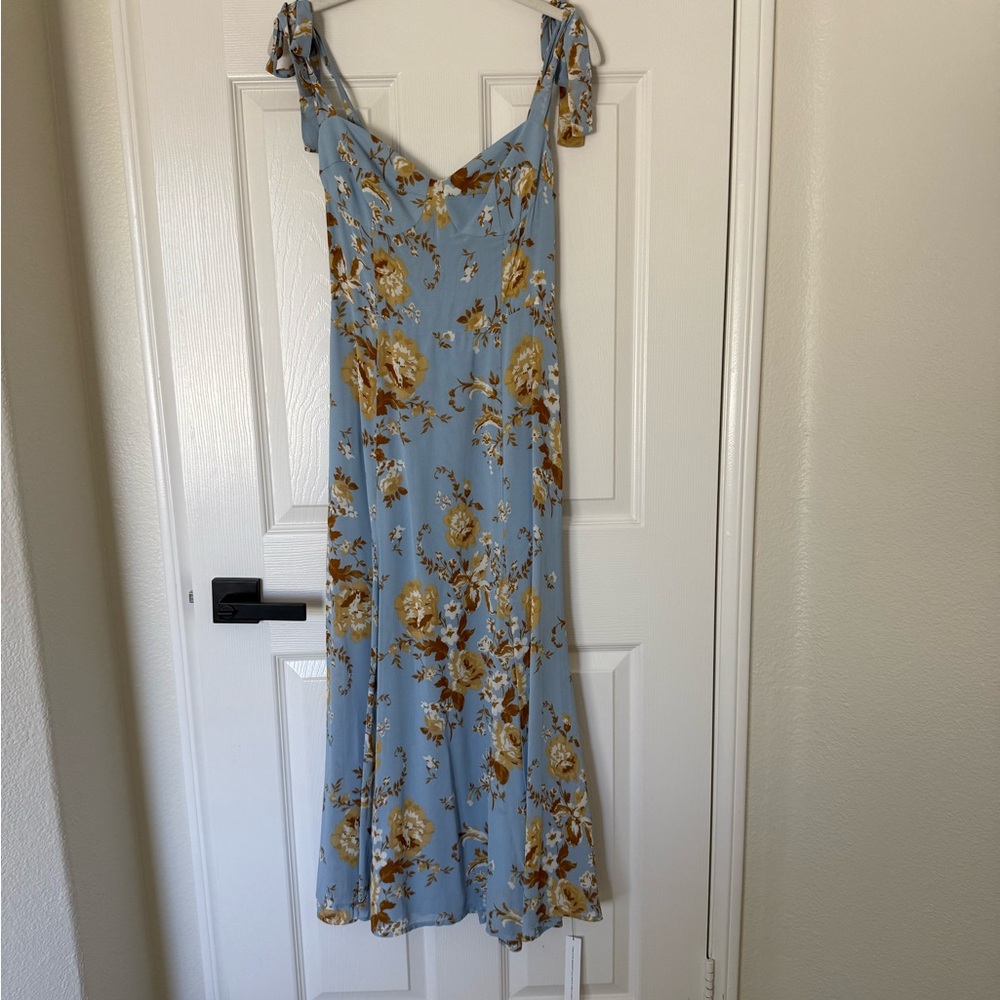 Reformation Nadira Floral Blue Dress